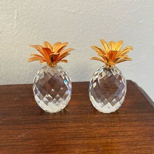 Swarovski Crystal Pineapple with gold plated leaves| Small | 1.5”